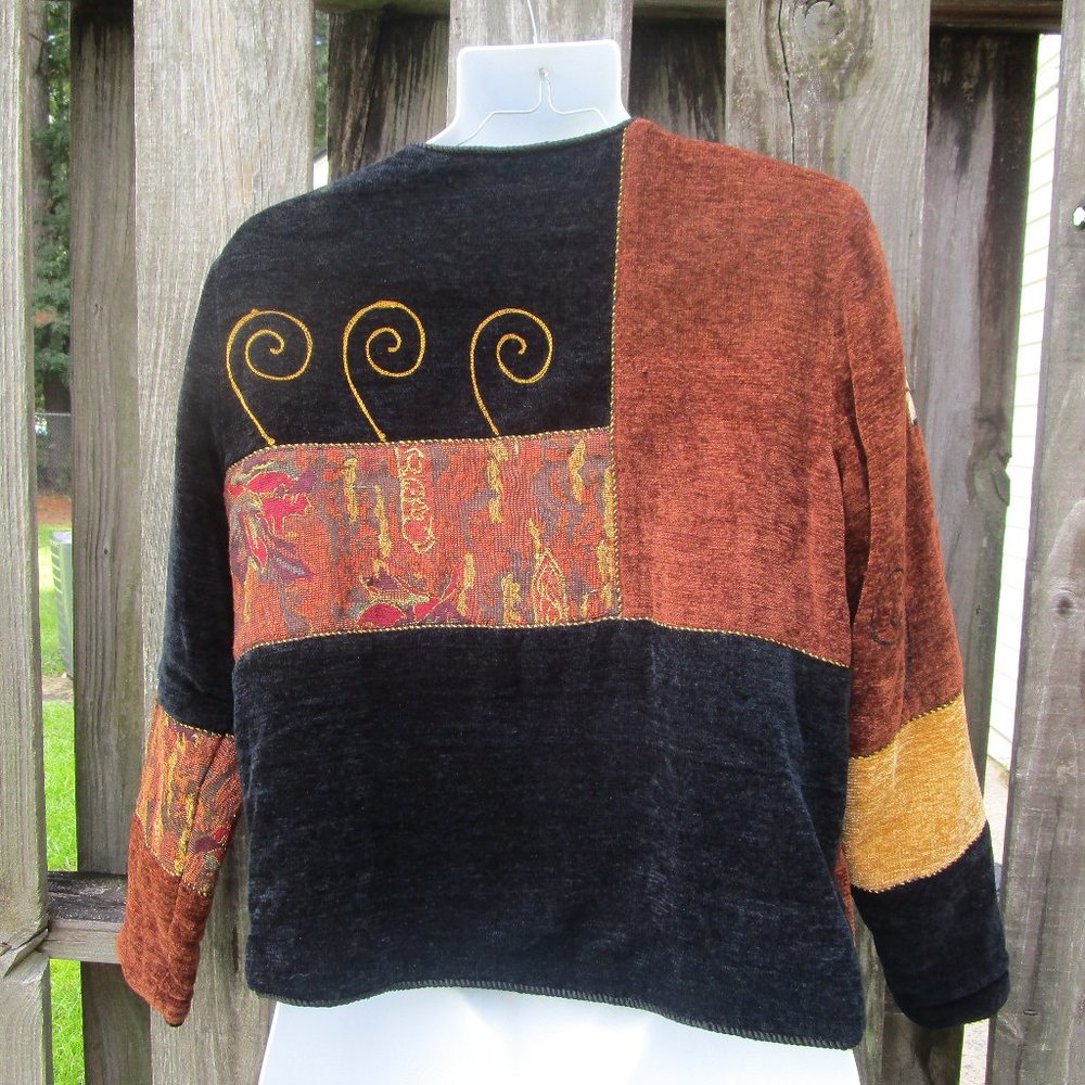 Allure Women's Boho Chic Patchwork Jacket Soft Vt… - image 3